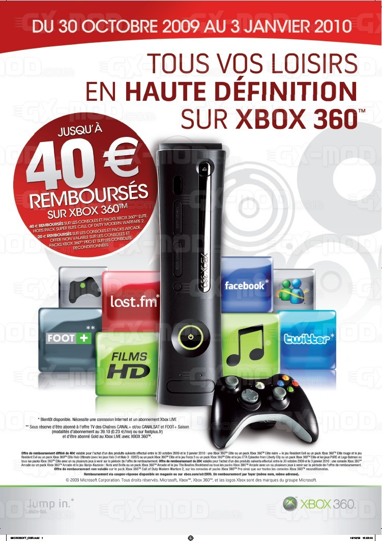 promotion de noel microsoft xbox 360 40 € de reduction